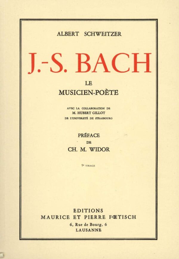 J.-S. Bach : Le Musicien-Poète - Albert Schweitzer